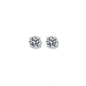 Classic Style Tested .20ctw Round Brilliant Moissanite 925 4 prong Stud Earrings